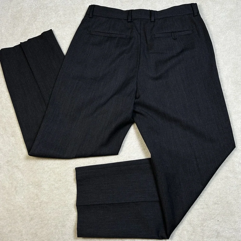 Banana Republic Wool Dress Pants Men's 33x30 Lined Dark Gray Flat Front